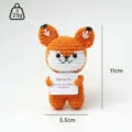 Poupée renard positive au crochet faite à la main, joli animal orange avec carte de vœux. - Renard (Orange)
