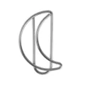 Silver crescent moon shaped metal paperclip, creative stationery book marker office supply. - Silver