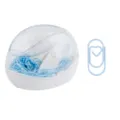 Magnetic paperclip holder dispenser with cute heart shaped clips desktop organizer stationery. - Macaron Blue [100 Pieces]
