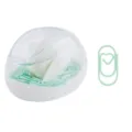 Magnetic paper clip dispenser box with cute heart-shaped metal clips for desk organization. - Macaron Green [100 Pieces]