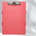 Foldable nursing clipboard in pink aluminum with silver metal clip, compact and portable. - Lightweight Version / Pink