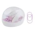 Creative magnetic paper clip holder dispenser with cute purple heart shaped paperclips set. - Macaron Purple [100 Pieces]