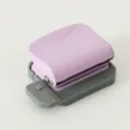 Mini 6-hole paper puncher, portable purple loose leaf binder hole punch for DIY planner. - Light Purple
