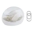 Dispenser magnetico per fermagli con graffette a forma di cuore organizzatore da scrivania - Argento [100 Pezzi]
