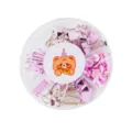Cute pink stationery set with binder clips paper clips and push pins in a round storage box. - Macaron Purple Set / Multicolor