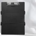 Foldable nursing clipboard 3-fold aluminum writing board with silver metal clip black 1.0mm - Lightweight Version / Black
