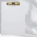 White Folding Aluminum Nursing Clipboard Three-Fold Writing Pad with Golden Clip 1.2mm - Standard Type / White
