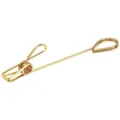 Pinza de notas de metal dorado, soporte para fotos doble y tarjetero creativo de escritorio. - Estilo Gota de Agua / 150mm / Dorado
