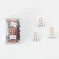 Creative rose gold and white 19mm binder clips with clear storage box for office stationery. - 19mm / White