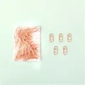 Clips de papel de corazón de oro rosa mini clips de metal lindos papelería oficina escuela juego - 50 Piezas/Paquete / Rosa oro