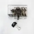 Cute black cat metal binder clips set with clear storage box, mini paper clamps for office stationery. - Black Cat / 12 Pieces/Pack