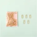 Clips de papel en forma de corazón oro rosa mini clips metálicos lindos para oficina - 50 Piezas/Paquete / Dorado