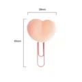 Creative stress relief soft rubber paperclip cute heart shaped stationery for kids adults - 50mm / Nude