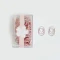 Mini pink heart-shaped paper clips set with clear storage box and decorative band variant - 50 Pieces Boxed / Pink