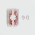 Cute pink heart-shaped paper clips in a clear storage box with cherry blossom packaging. - 100 Pieces Boxed / Pink