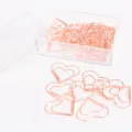 Roségold Herz Büroklammern Süße Metall Lesezeichen Bürobedarf in Klarsicht Acrylbox - Herz Büroklammer / 20 Stück / Roségold