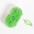 Green leaf shaped paper clips 30 pieces set with clear plastic storage box stationery - Flat Boxed / 30 Pieces / Light Green
