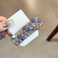 Glitzernde bunte Kristall Strass Haarspange koreanischer Stil rechteckige Haarklammer Damen - bunt