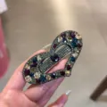 Pince à cheveux cœur strass pince amour cristal exquise barrette à ressort accessoire de mode - Arc-en-ciel