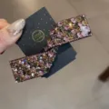 Barrette à cheveux nœud strass fait main pince à cheveux élégante en cristal - Rose Gris