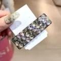 Glitzernde Strass BB Haarklammer Funkelnde Haarklammer Kristall Haarspangen Damen - Rosa und Dunkelgrau