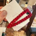 Pince à cheveux strass scintillante style coréen, barrette latérale en cristal rouge. - Rouge