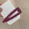 Pince à cheveux géométrique en strass violet mode accessoire cristal brillant élégant - Rose rouge