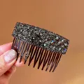 Peigne à cheveux en strass étincelant, peigne insert cristal élégance française. - Gris
