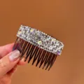 Peigne à Cheveux Strass Cristal Pince à Cheveux Brillante Accessoire Brun Très Élégant - Blanc