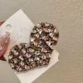 Pince à cheveux coeur strass style coréen barrette cristal étincelant accessoires cheveux femme - Cœur - Champagne