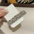 Pince à cheveux strass étincelante pour femme, barrette cristal de luxe pour le style. - Rectangle Étroit - Blanc