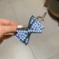Barrette nœud strass bleu pince à cheveux brillante cristal élégant accessoires coiffure - Bleu clair