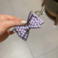 Pince à cheveux nœud strass de luxe française élégante pince crabe étincelante femme - Violet
