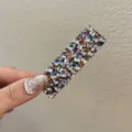 Pince à cheveux en strass colorés, barrette en cristal étincelant, accessoires élégants - Rectangle Large - Multicolore