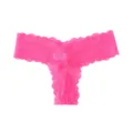 Hot pink women lace thong sexy seamless underwear low rise floral briefs lingerie apparel - S / Fluorescent Pink