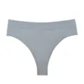 High-waist seamless thong for women, comfortable solid color everyday underwear piece. - S / Blue