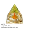 Piramide Albero Cristallo Oliva Labradorite 6cm Resina Orgone Guarigione Meditazione - Stile K6 (Labradorite+Albero di Peridoto)