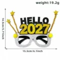 2027 New Year Party Glasses Glitter Star Photo Booth Props Festive Costume Eyewear - 2027 Star Fireworks Style
