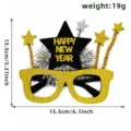 New Year party glasses gold glitter star eyeglasses festive photo prop holiday celebration dress up - Pentagram Star Fireworks Style