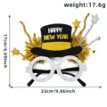 New Year party novelty glasses with top hat glitter stars festive costume photo props decor - Large Top Hat Star Fireworks Style