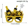 New Year party glitter glasses photo props with champagne and star decorations, 17x14cm. - Champagne Pentagram Style