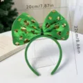 Diadema de terciopelo verde con tréboles dorados para fiesta de San Patricio y accesorios. - Estilo de Lazo Grande