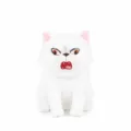 Süße weiße wütende Katze Plüschtier lustige Cartoon Tierpuppe weiches Kissen Geschenk Art - Weiß / 18*29*24cm