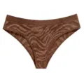 Nahtlose Damen-Tiefschritt-Slip, brauner Rippbund, bequeme Yoga-Unterwäsche für Sport. - Braun