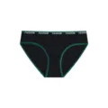 Mutandine da donna a vita bassa senza cuciture con bordo a contrasto ed elastico alla moda - nero e verde
