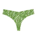 Tanga senza cuciture con stampa zebrata verde, slip perizoma sexy e liscio da donna per ogni giorno. - Taglia S / Verde erba