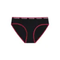 Slip donna senza cuciture vita bassa cotone cavallo contrasto colore traspirante - Taglia S / Nero rosso