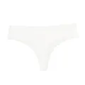 Women ice silk seamless low waist white thong breathable underwear comfortable T-back - S / White