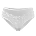 Weisse Damen High-Waist Spitzen-Slips, atmungsaktives Mesh und Baumwollschritt, nahtlose Unterwäsche. - S / Weiß