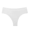 Women's solid white seamless thong underwear breathable minimalist everyday t-back panty - S / White